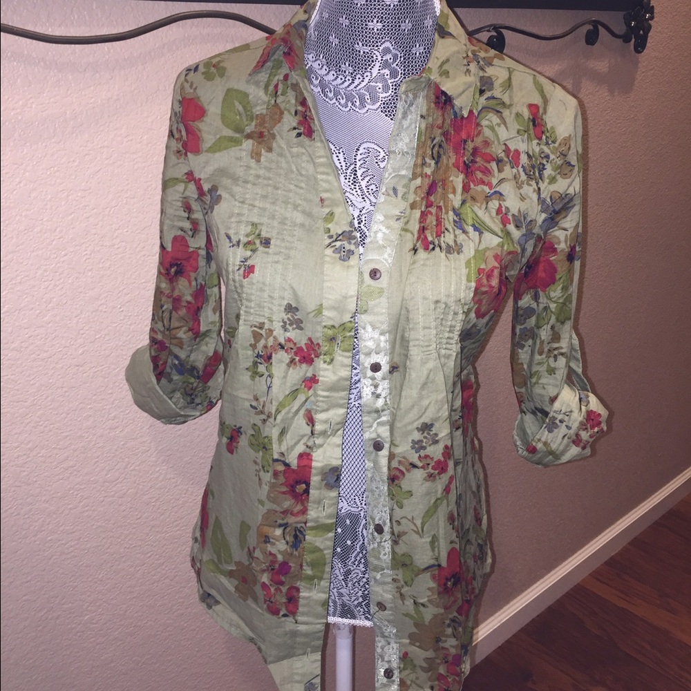 Full Tilt from Tilly’s VTG Y2K Floral Button Down Shirt - Sz M